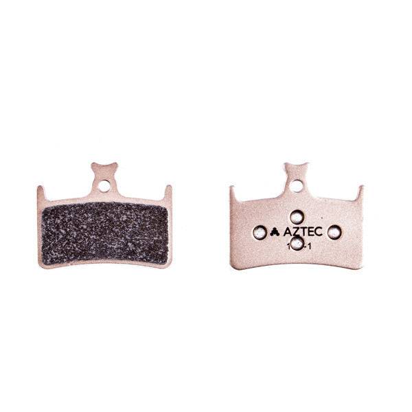 Aztec Sintered Disc Brake Pads for Hope E4 mountain bike, showing durable high-performance brake pad components.