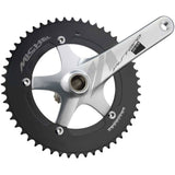 Miche Pistard 2.0 track and single speed bike crankset with 144mm BCD, showcasing sleek black crank arms and chainring.