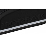 Topeak MTX TrunkBag DXP bike rack bag in black with expandable design and attached pannier for cycling accessories.