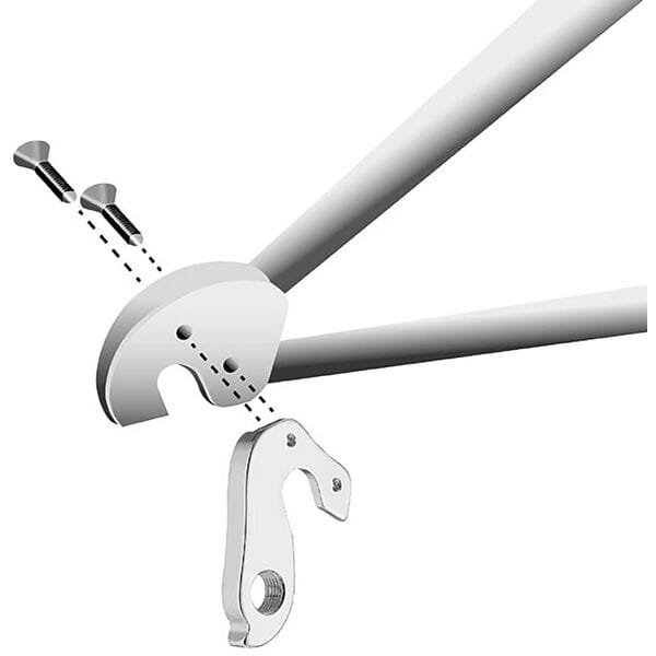 M Part gear hanger for Specialized bikes, durable replacement bicycle component with a sleek design and precise fit.