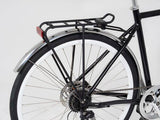 M Part Tour AVS Sport rear pannier rack for 700c bikes in black with reflector, designed for bike accessories and storage.