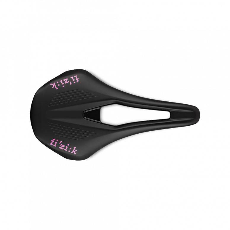 Fizik Vento Argo R3 racing saddle with ergonomic cutout for stability and comfort, designed for high-performance cycling.