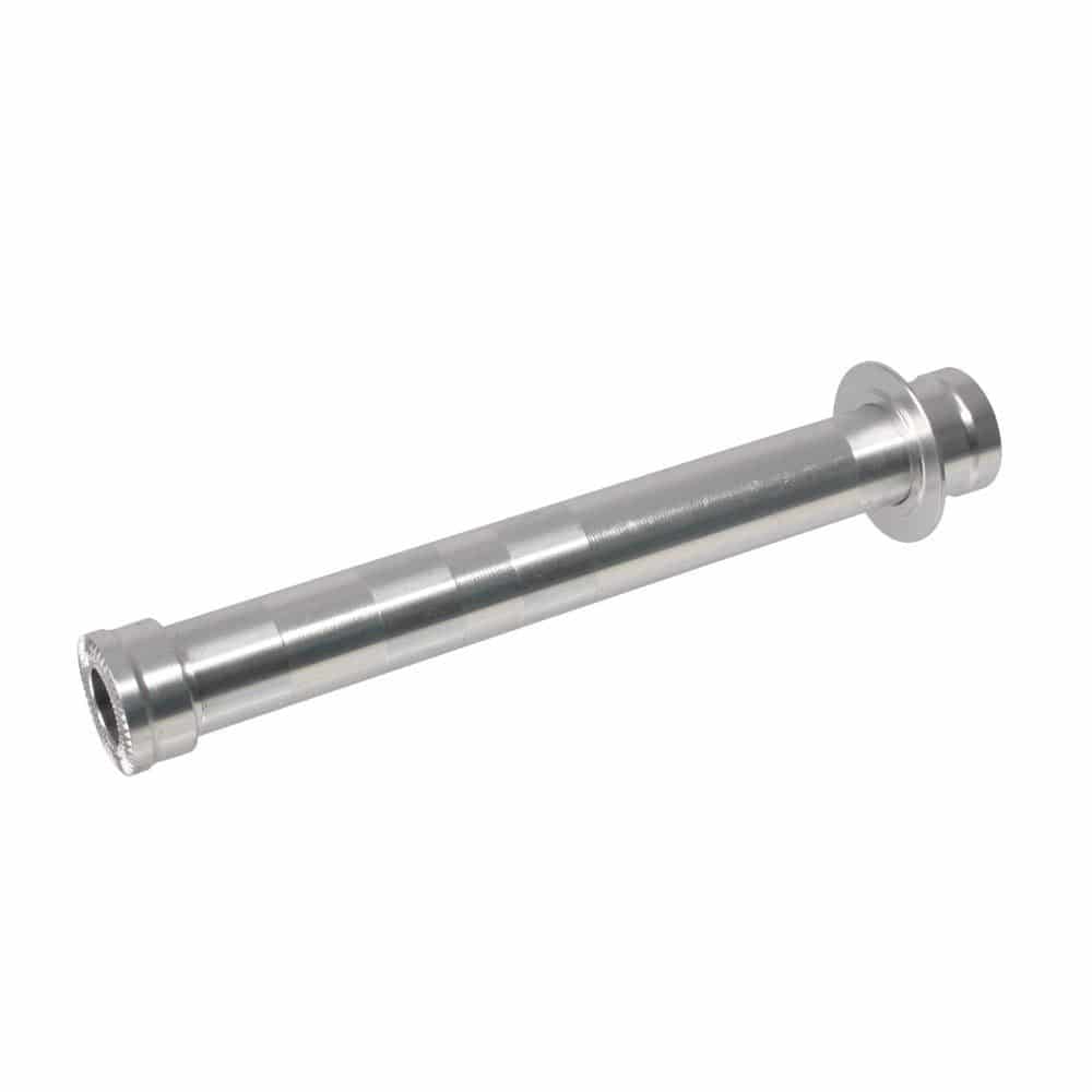 Halo XCD rear 10mm alloy axle hub for bike wheel replacement, showing the silver alloy hub with mounting holes and branding.