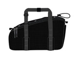 Black Trek Boot Bag 7L for footwear storage with durable material and sturdy zipper, designed for travel protection.