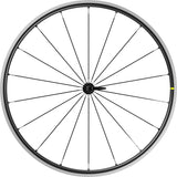 Mavic Ksyrium S QR rim brake road bike wheelset with quick release, showing lightweight alloy rims and spokes for performance cycling.