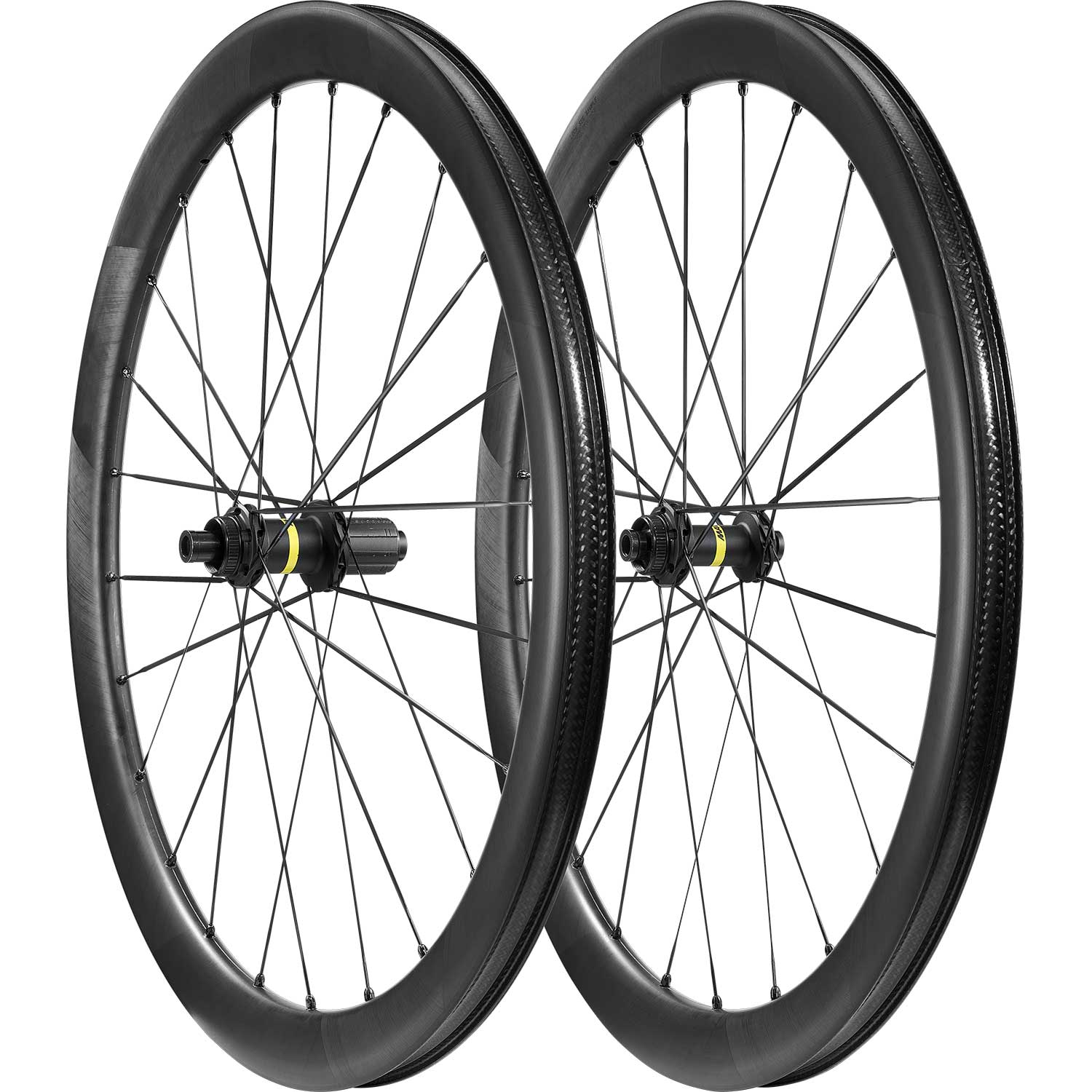 Mavic Cosmic SLR 45 Disc Road Wheelset with 23mm tubeless-compatible rims, aerodynamic design, and lightweight construction.