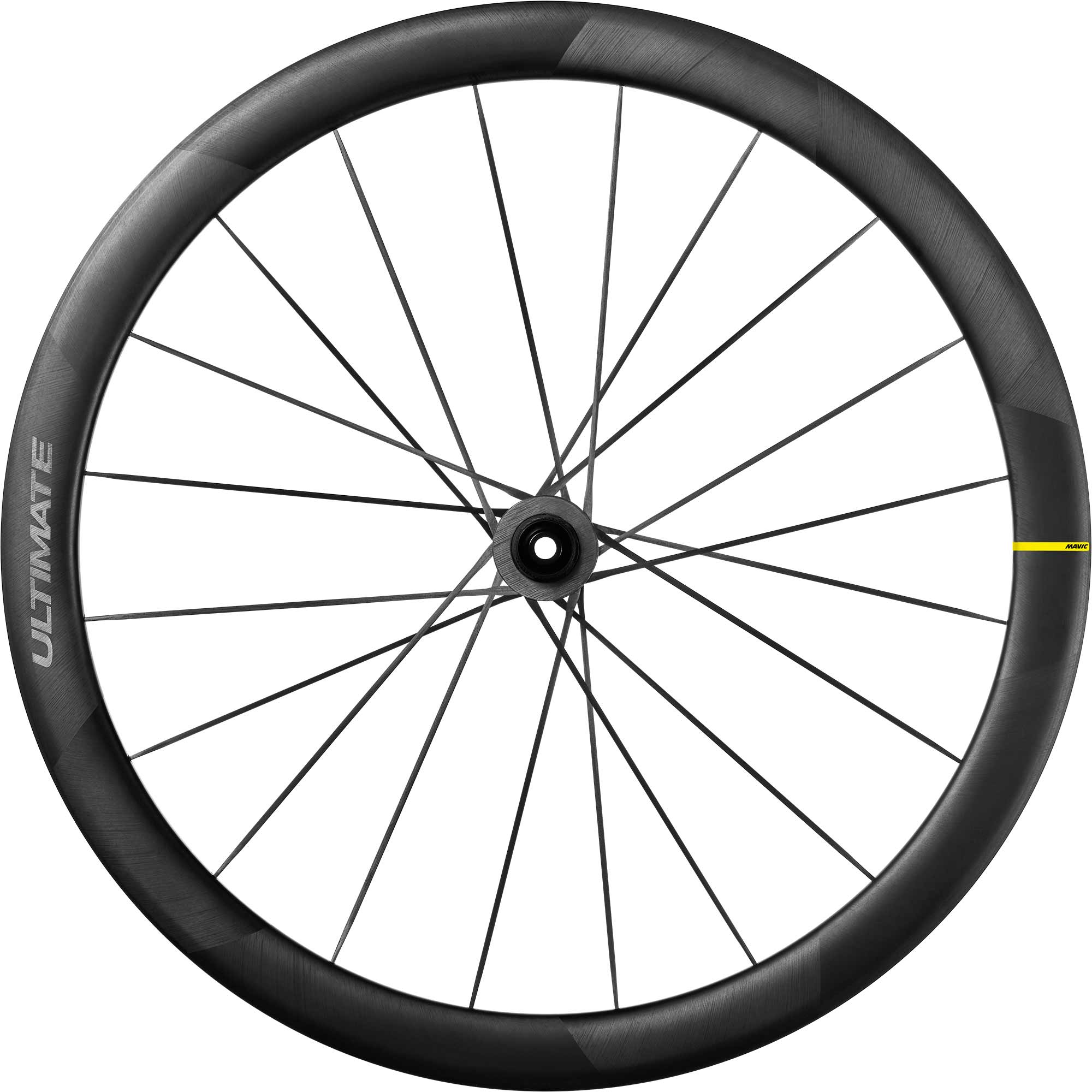 Mavic Cosmic Ultimate 45 Disc road wheelset with aerodynamic carbon rims and tubeless setup, designed for high-performance cycling.