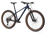 Giant Talon 29 0 mountain bike with Shimano Deore M6100 drivetrain and disc brakes, shown from the side on a trail.