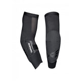 Bluegrass Aura Core Level 1 mountain bike elbow pads with triple-flex SAS-TEC protection in blue, showing adjustable straps and padding.