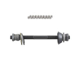 Silver Bontrager 6-Bolt loose ball axle kit for 135mm OLD rear hub replacement, compatible with Trek bike components.