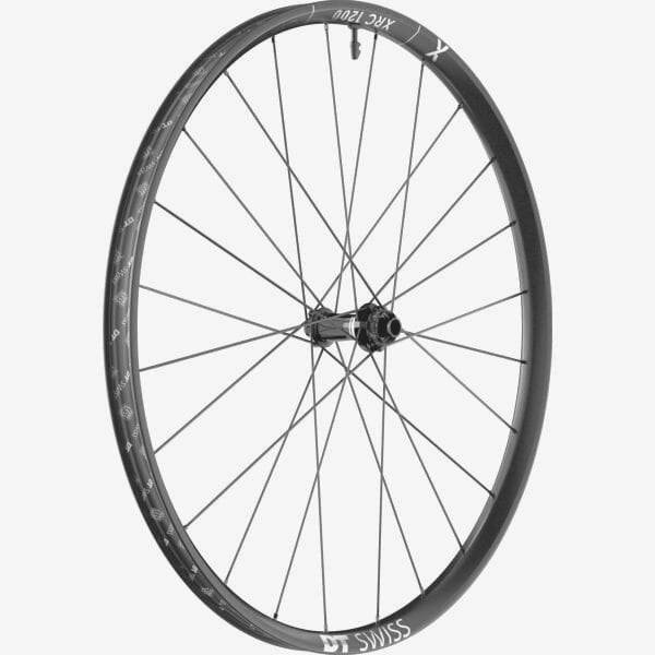 DT Swiss XRC 1200 29-inch front mountain bike wheel with 30mm carbon rim and BOOST axle for cross-country riding.