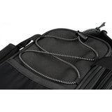 Topeak MTX TrunkBag DXP black bike rack bag with expandable pannier, designed for cycling accessories and storage.