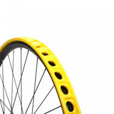Rockstop Gravel Rim Protector 700C on mountain bike gravel wheel, durable rim protection component for MTB and gravel bikes.