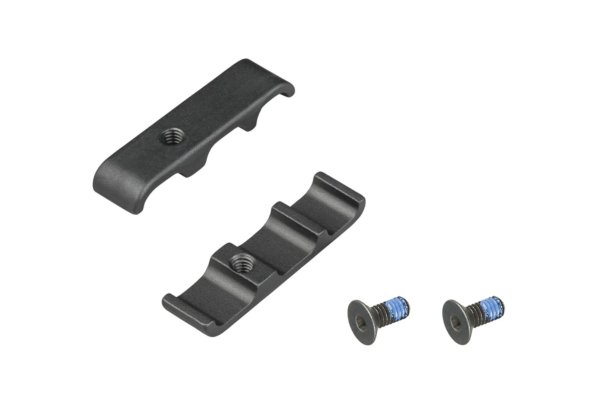 Black Trek Powerfly 2019 internal cable guide for cable management, designed for easy routing and clean bike setup.