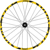 Mavic Deemax DH yellow 29-inch downhill mountain bike wheel with 6 bolt boost hub and 30mm rim width, components for MTB riding.