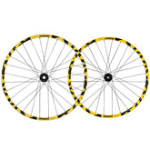 Mavic Deemax DH yellow Mullet 27.5-inch 6-bolt boost downhill wheel with sturdy rim and hub components.