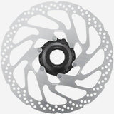 Shimano STEPS RT-EM300 203mm rear e-bike rotor with internal and external lockring for bicycle braking components.