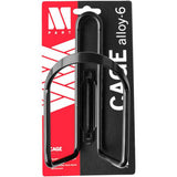 Black M Part alloy bike bottle cage with adjustable design and 6mm aluminium construction, suitable for secure hydration on bikes.