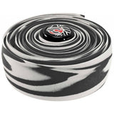 Cinelli Zebra Cork cycling bar tape with matching logo bar end plugs, designed for comfortable and stylish handlebar grip.