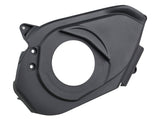 Black Trek Powerfly drive-side motor cover for e-MTB, providing protection for the bike’s motor component.