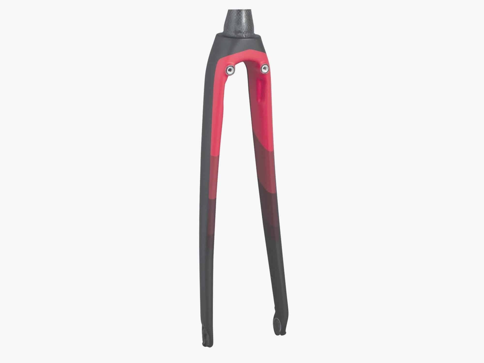 Trek Domane SLR 9 2017 700C fork compatible with disc and rim brakes, showcasing lightweight carbon construction and sleek design.
