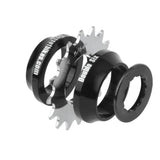 Gusset Double Six single speed conversion kit with alloy spacers and steel 16T sprocket for Shimano HG freehub on bicycle component.