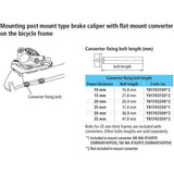 Shimano SM-MA converter fixing bolt M5 x 21.8mm for 15mm rear mount brake, component spare part showing bolt and threading.