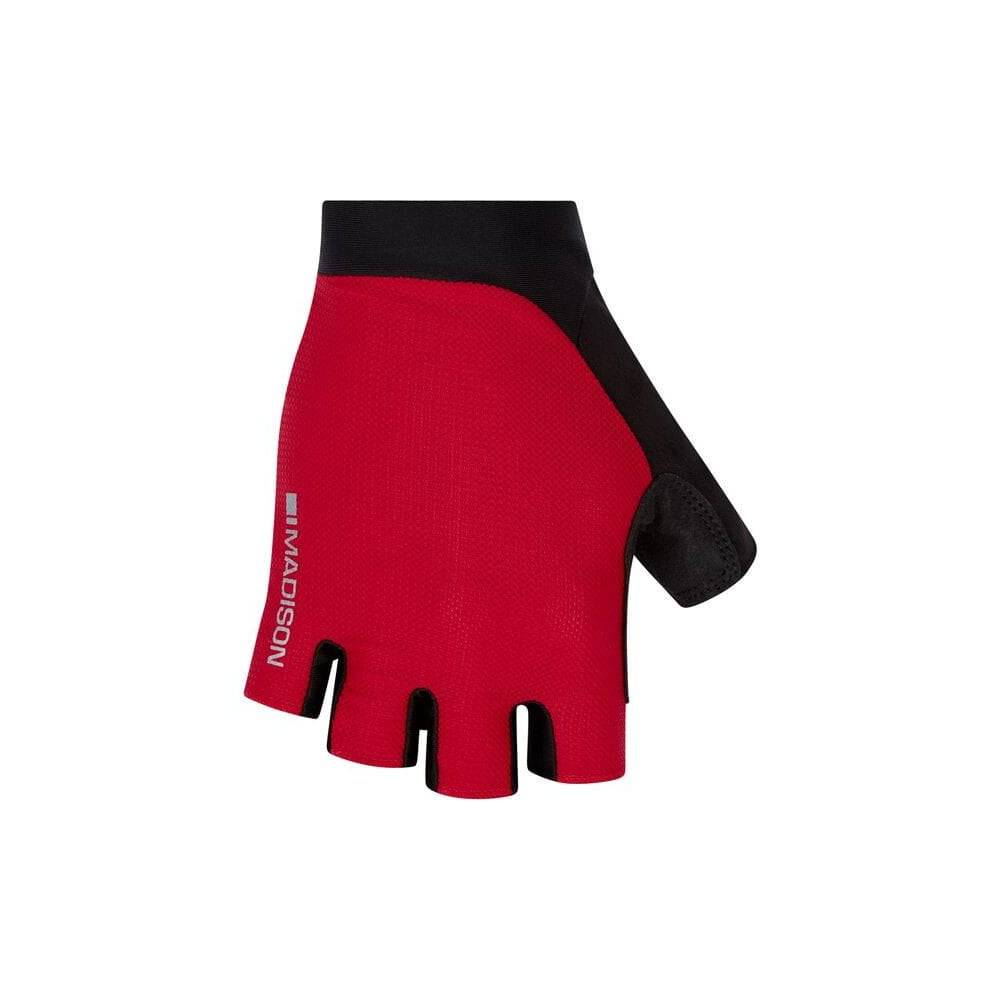 Madison Flux Performance Mitts gloves in lava red, unisex outdoor sports gloves with secure grip for outdoor activities.
