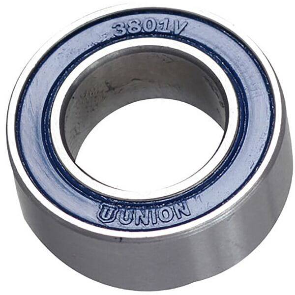 M Part MAX 3801V double row LLU bearing for heavy-duty bicycle suspension, showing the 12x21x8 steel bearing component.
