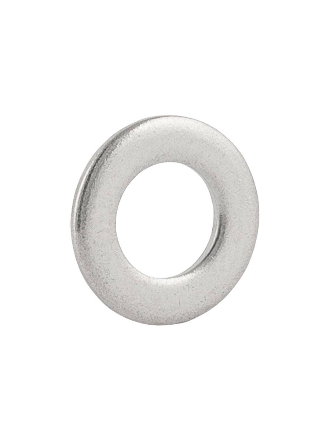 Silver Trek road bike chain keeper washer, 1mm x 5.3mm spacer for frame protection, showing the small metal component.