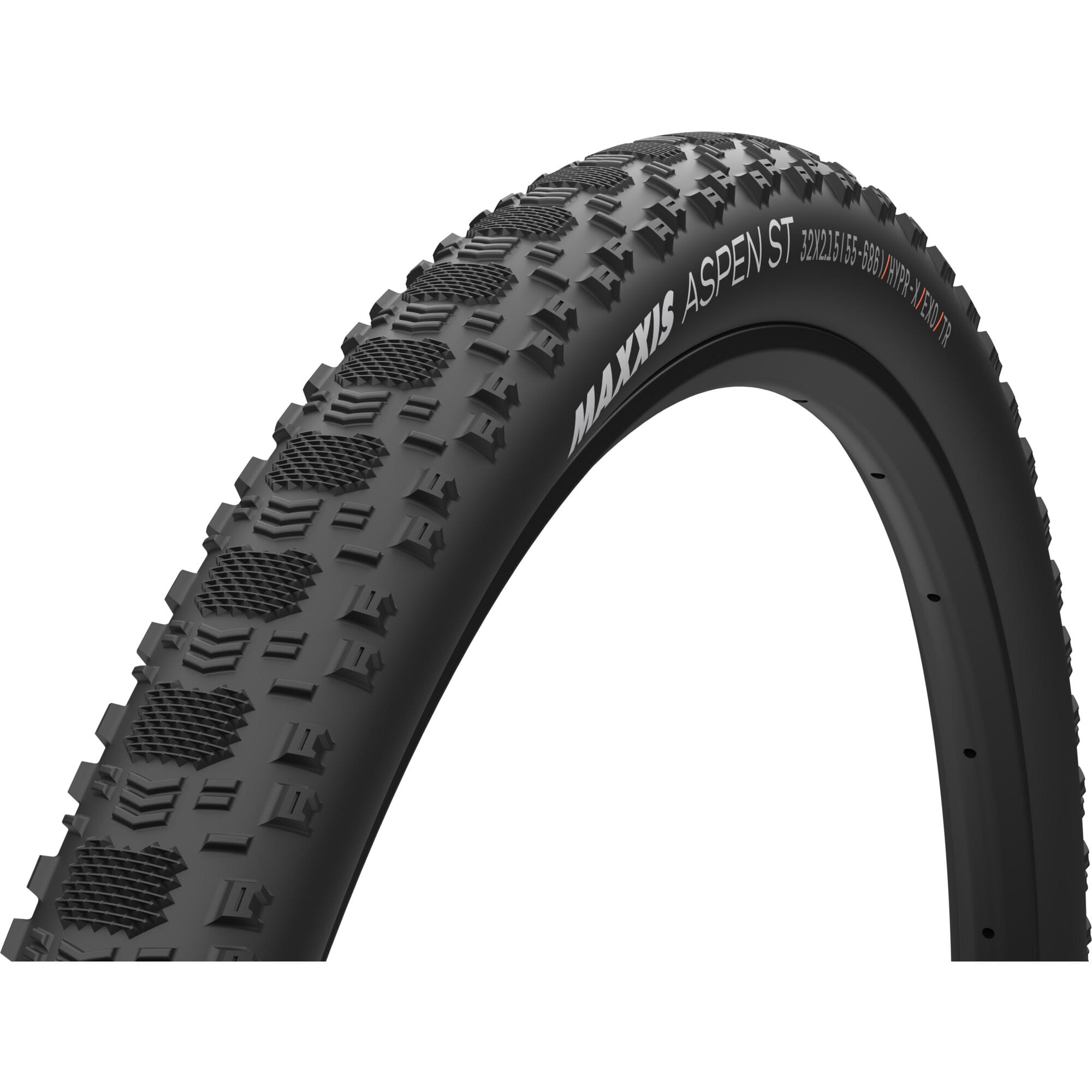 Maxxis Aspen ST folding tubeless mountain bike tire 32x2.15 with 120 TPI HYPR-X and EXO protection for XC racing.