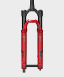 Marzocchi Bomber DJ GRIP tapered MTB fork with 26-inch wheels and 100mm travel, showing suspension components and design features.