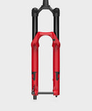 Marzocchi Super Z GRIP X tapered suspension fork for mountain bikes, showing the fork with black and silver finish and coil spring