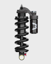 Marzocchi Bomber CR rear shock damper with adjustable compression and rebound for mountain bike components, showing the shock's details.