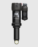 Marzocchi Bomber Air Shock rear suspension for downhill and trail riding, showing the high-performance shock absorber with branding.