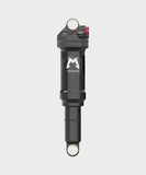 Marzocchi Bomber Inline rear shock for trail bikes, showing the black suspension component with mounting hardware.