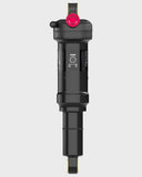 Marzocchi Bomber Inline rear shock for trail bikes, showing the adjustable coil and mounting hardware compatible with metric and trunnion systems.