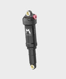 Marzocchi Bomber Inline rear shock for trail bikes, showing the shock absorber with mounting hardware and branding.