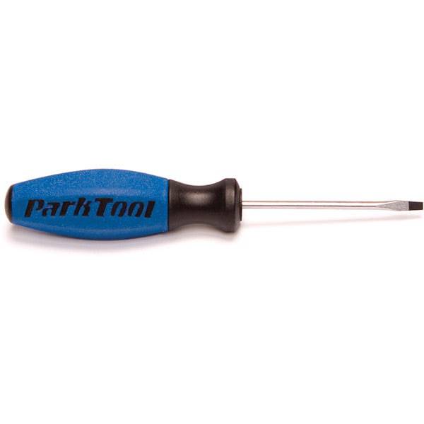 Park Tool SD-3 3mm flat blade screwdriver with ergonomic grip, ideal for precise workshop tasks and repair work.