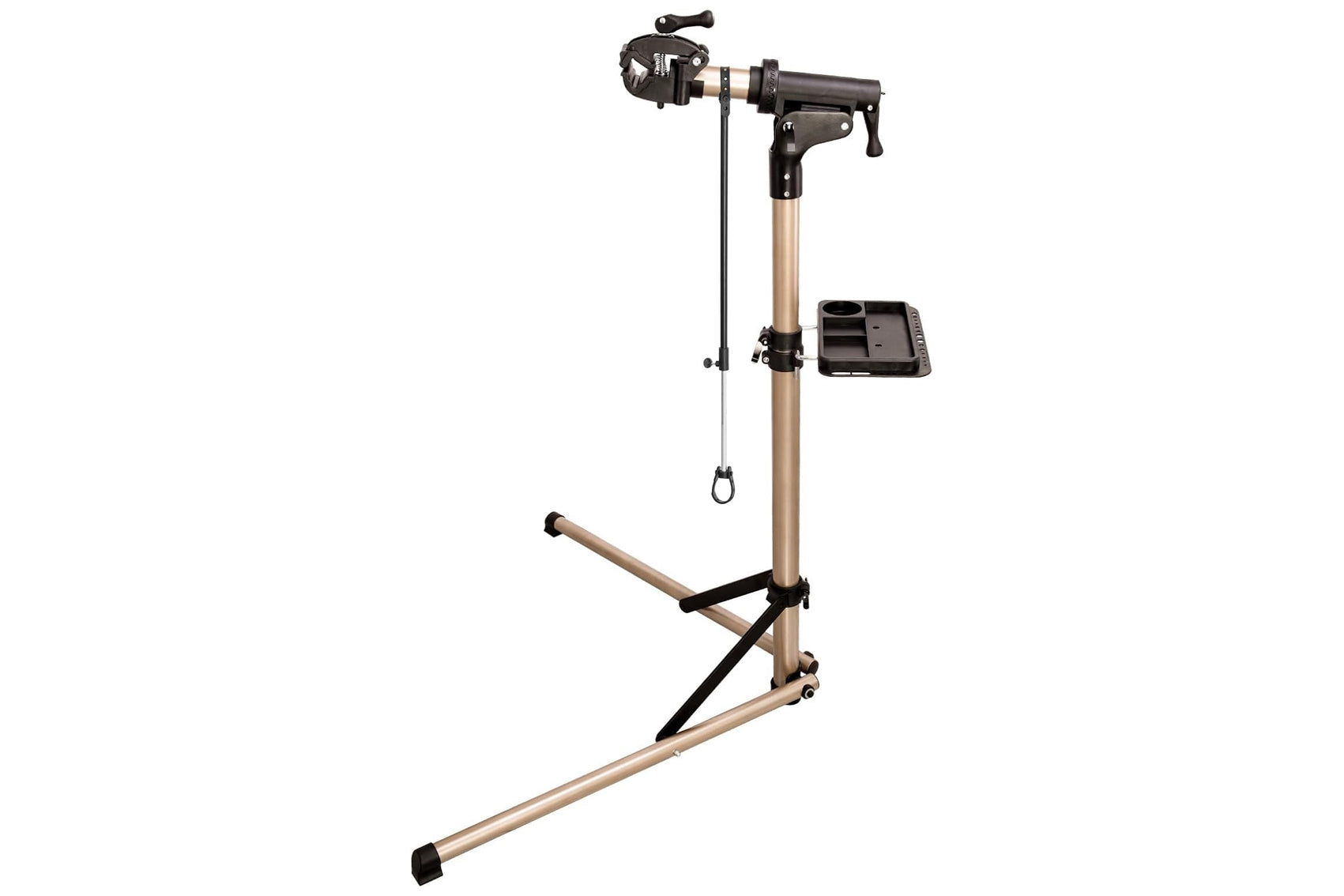 Swinnerton Cycles folding bicycle workstand with adjustable height and portable design for bike maintenance and repair.