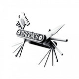 Brooks MT21 multi-tool with leather case for bike repairs, travel, and workshop use, shown in black.