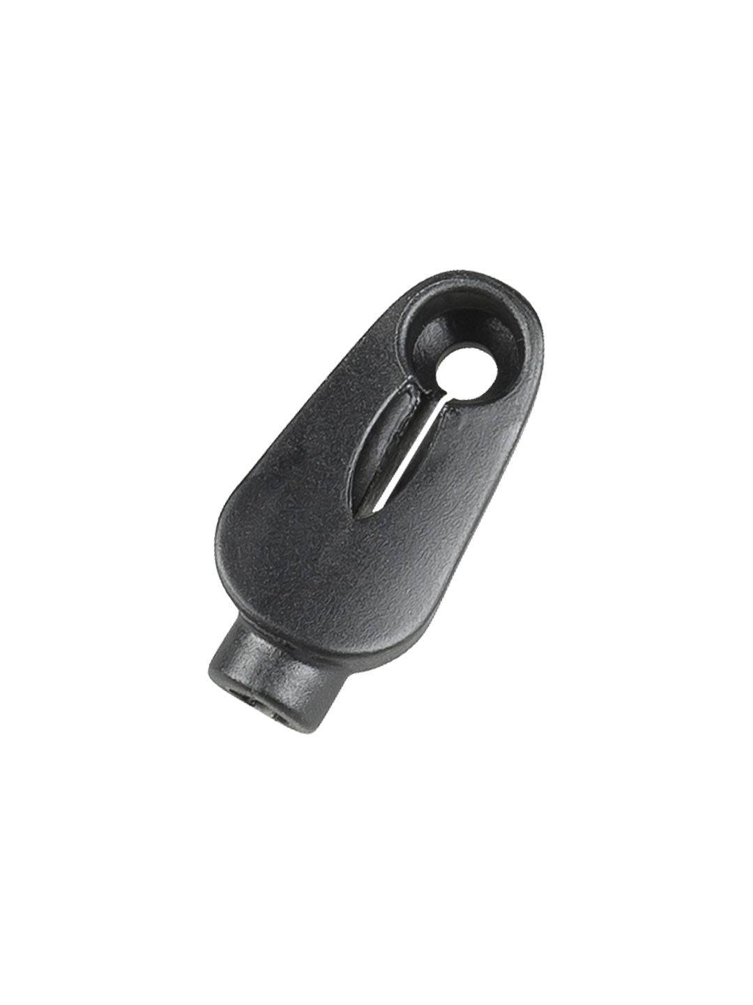 Black Trek downtube entry hole frame grommet for Di2 and Campy EPS wiring, used as a component in bike frame setups.