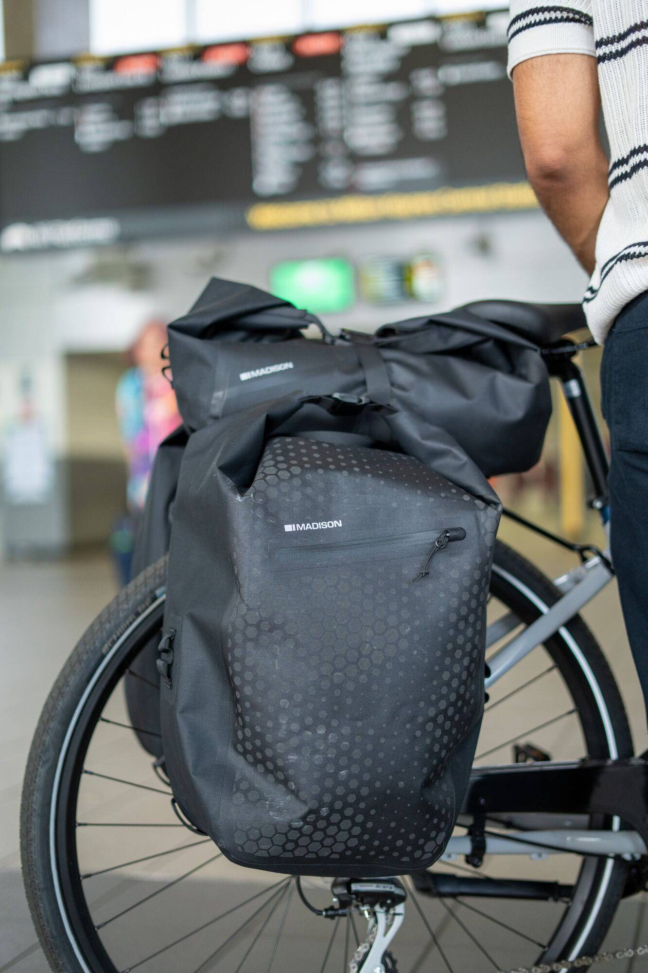 Madison Bags Roam Stellar-Tech 30L waterproof pannier bag with reflective finish, designed for cycling accessories.