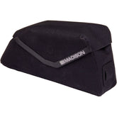 Black Madison Bags Roam waterproof 1L bike top tube bag with magnetic closure, designed for cycling accessories.