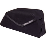 Black Madison Bags Roam waterproof 1L bike top tube bag with magnetic closure, designed for cycling accessories.