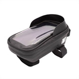Black M Part top tube phone bag with reflective detail, bike frame holder for easy access and secure storage of smartphone.