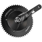 Miche Pistard Air chainset cranks for track cycling, single-speed system, black aluminum components with chainring and crank arms.