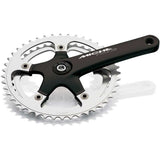 Miche Young Chainset Cranks for road cycling with 116mm BCD, lightweight aluminum components, and sleek silver finish.