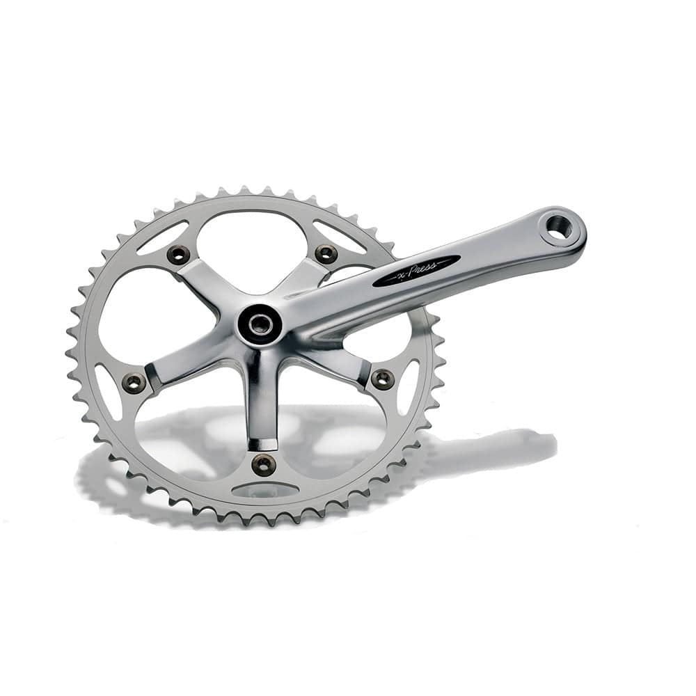 Miche Xpress Track Chainset Cranks with durable alloy construction for track bikes, featuring a sleek black finish and lightweight design.