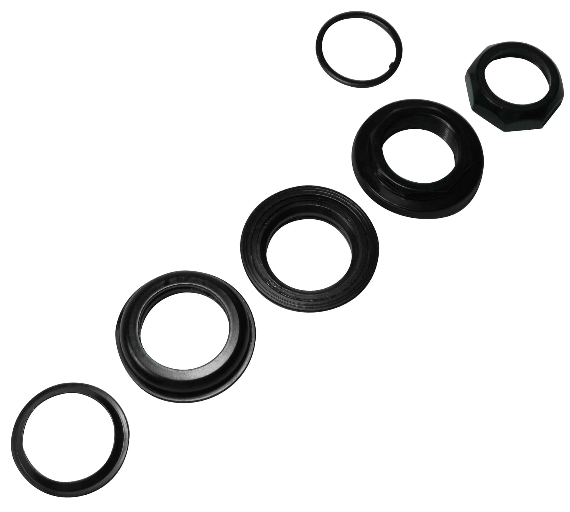 Black Trek VP Components MH305C threaded bike headset with 28.6mm (1-1/8") diameter, durable and suitable for mountain bikes.